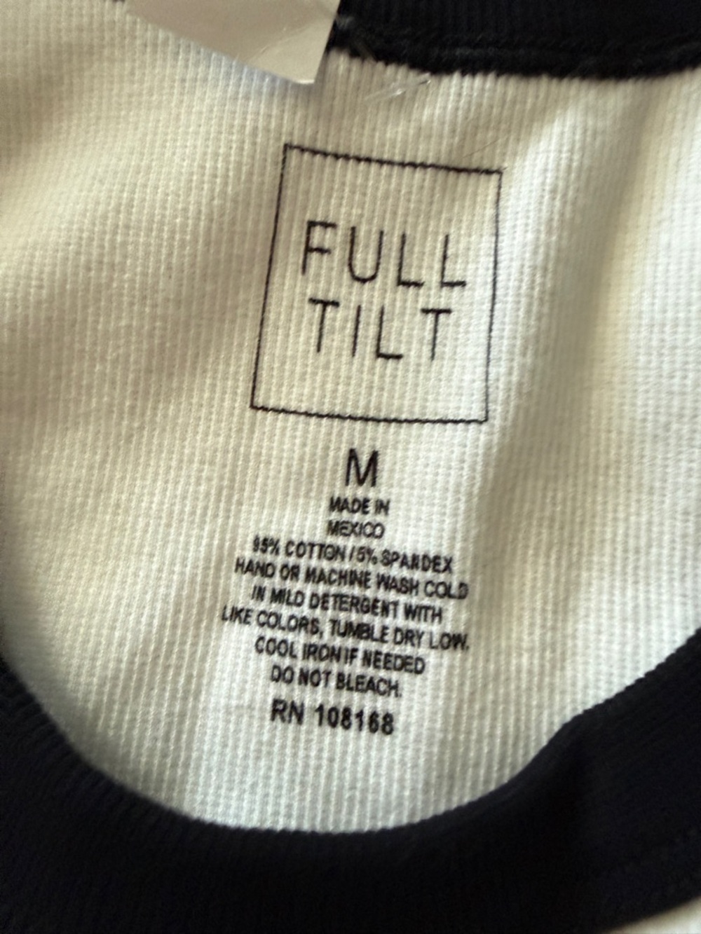 Full Tilt White Tank with Black Trim and Green Alien Patch - Picture 3 of 3
